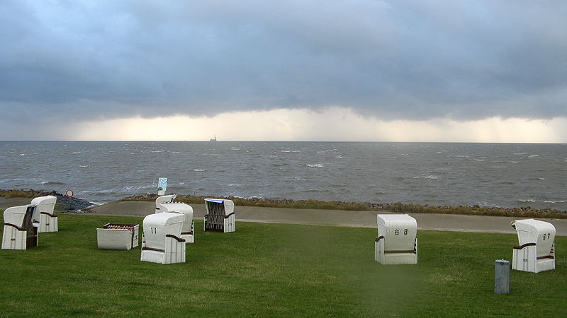 Friedrichskoog-Spitze Strand bei Sturm