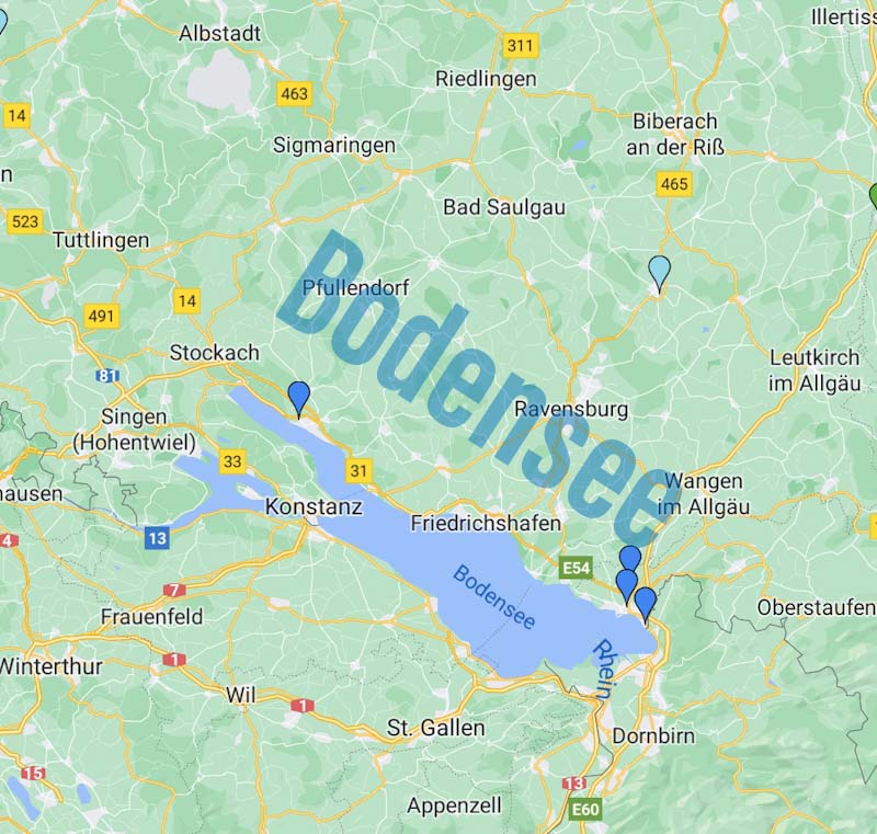 Karte der Stell- und Campingplätze