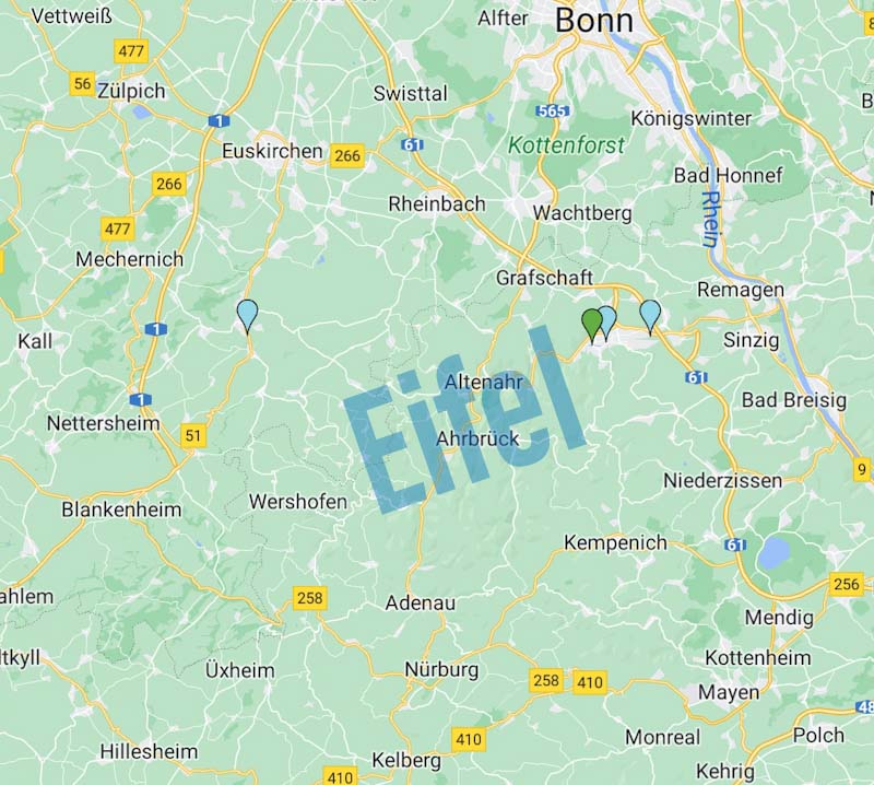 Karte der Stell- und Campingplätze 