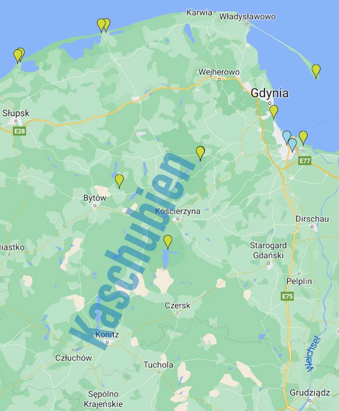 Karte der Stell- und Campingplätze 