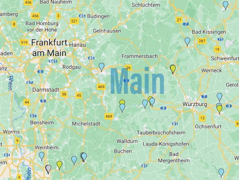 Karte der Stell- und Campingplätze 