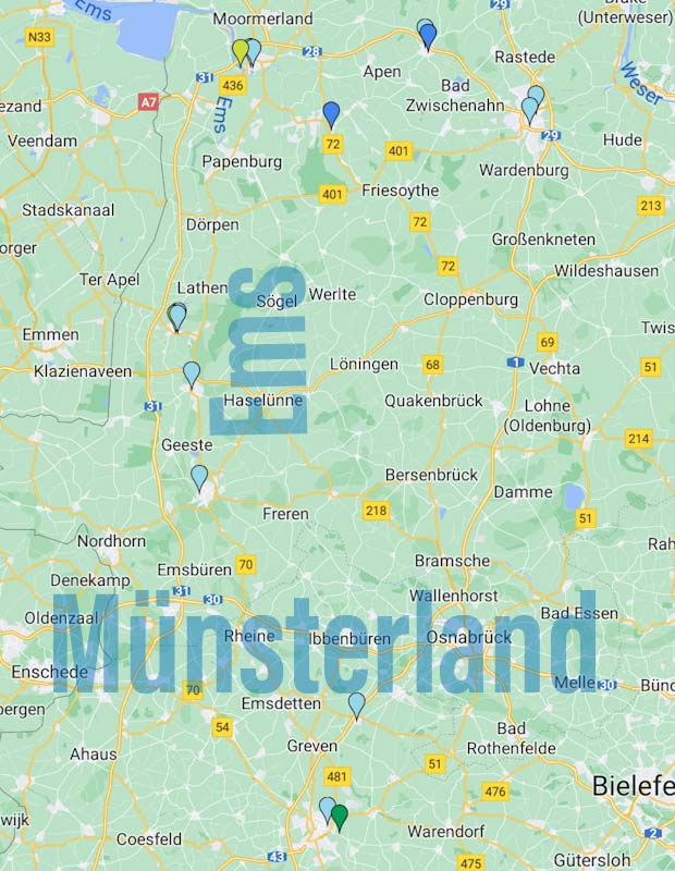 Karte der Stell- und Campingplätze 