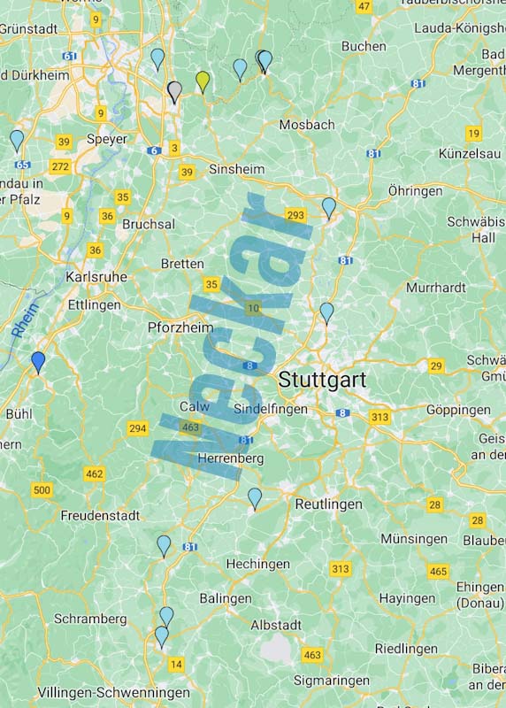 Karte der Stell- und Campingplätze 