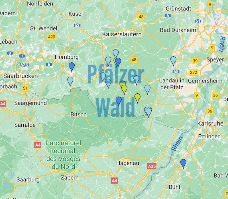 Karte der Stell- und Campingplätze 