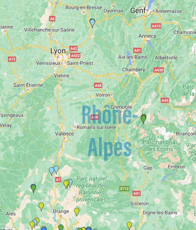 Karte der Stell- und Campingplätze