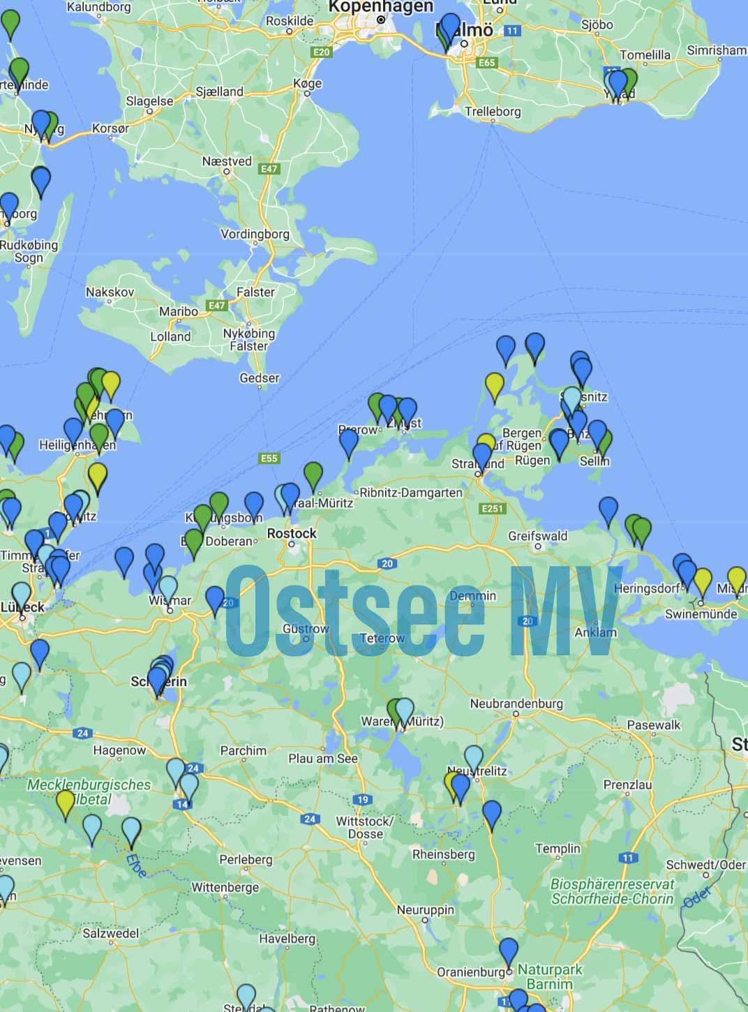 Karte der Stell- und Campingplätze 