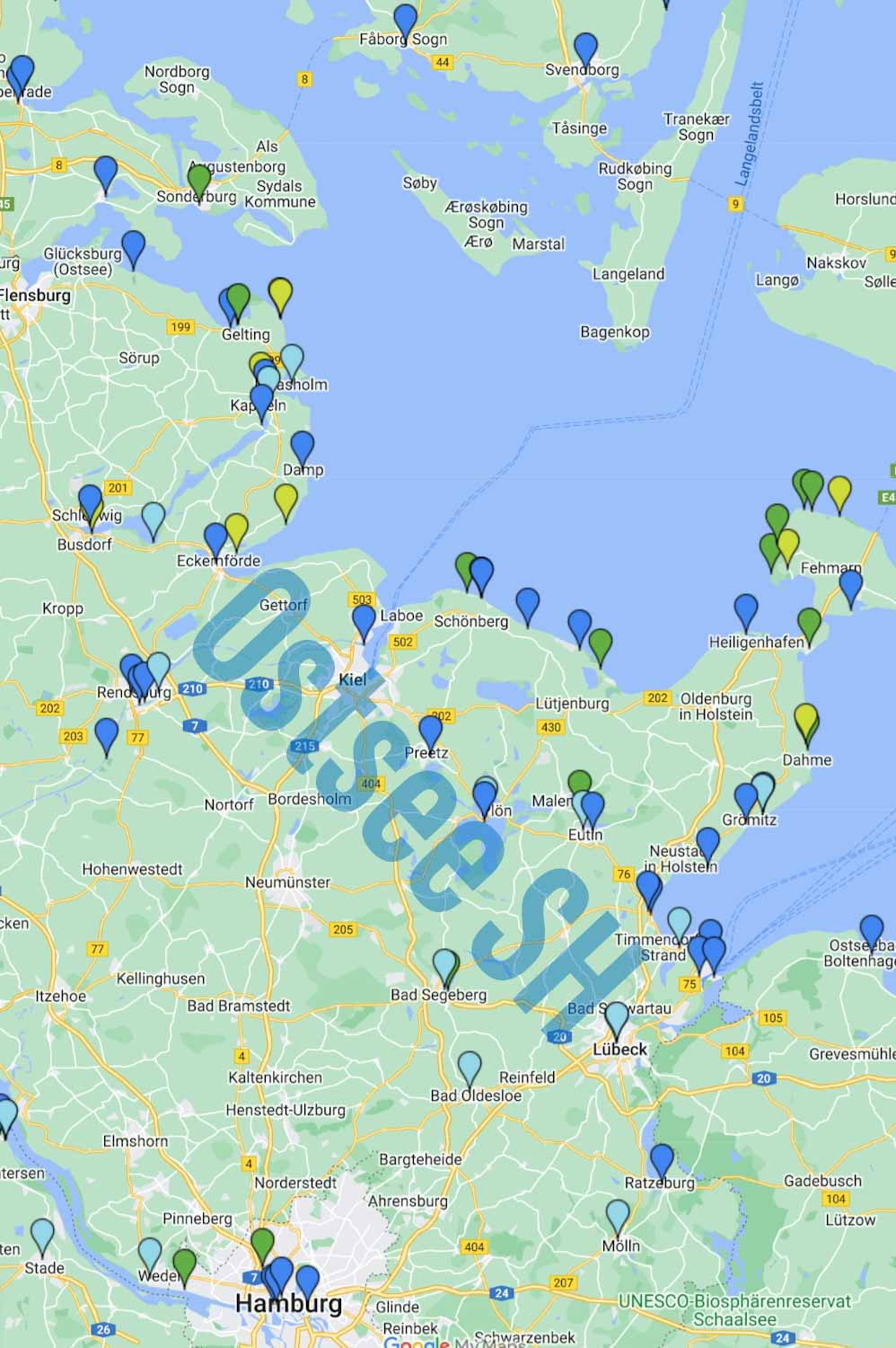 Karte der Stell- und Campingplätze 