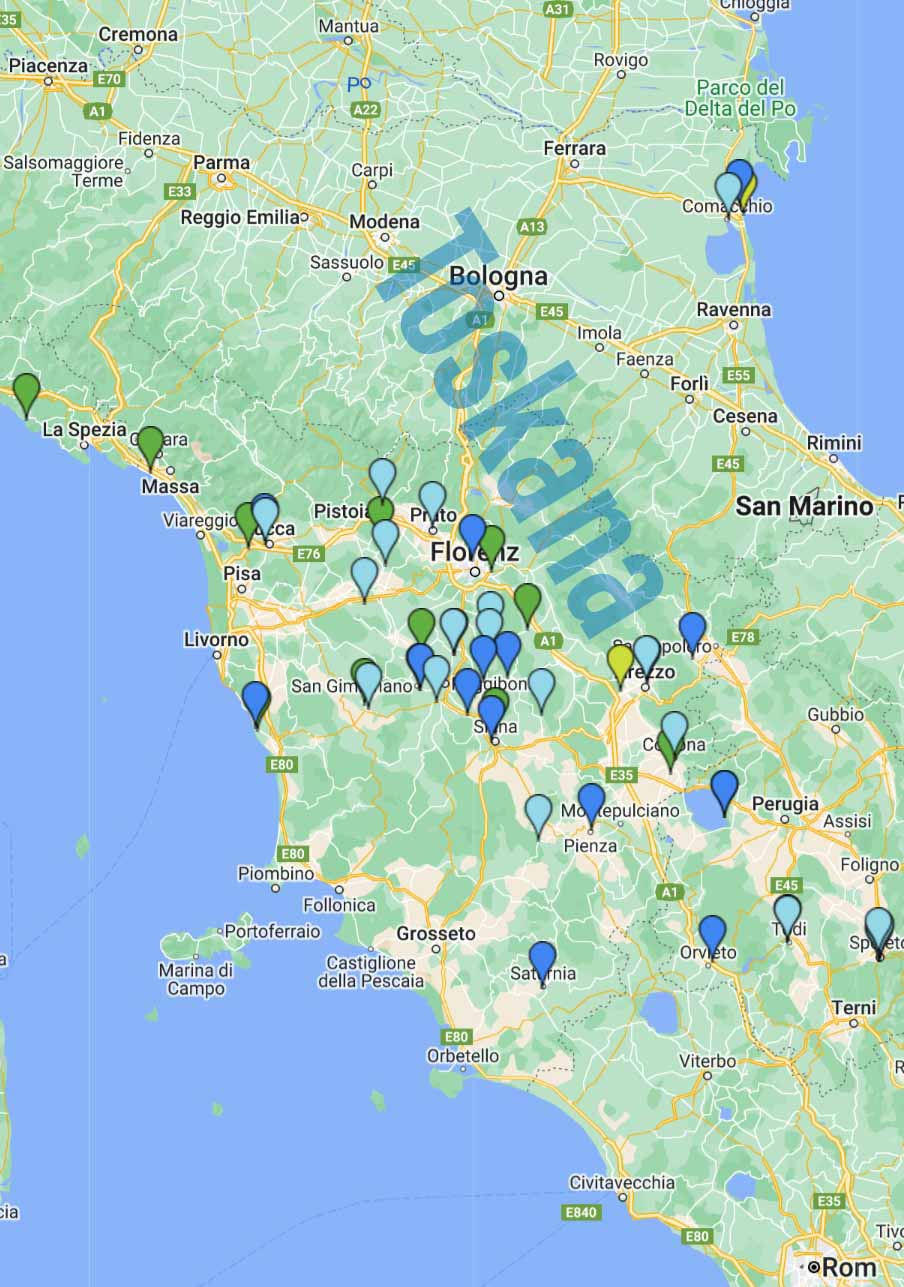 Karte der Stell- und Campingplätze 