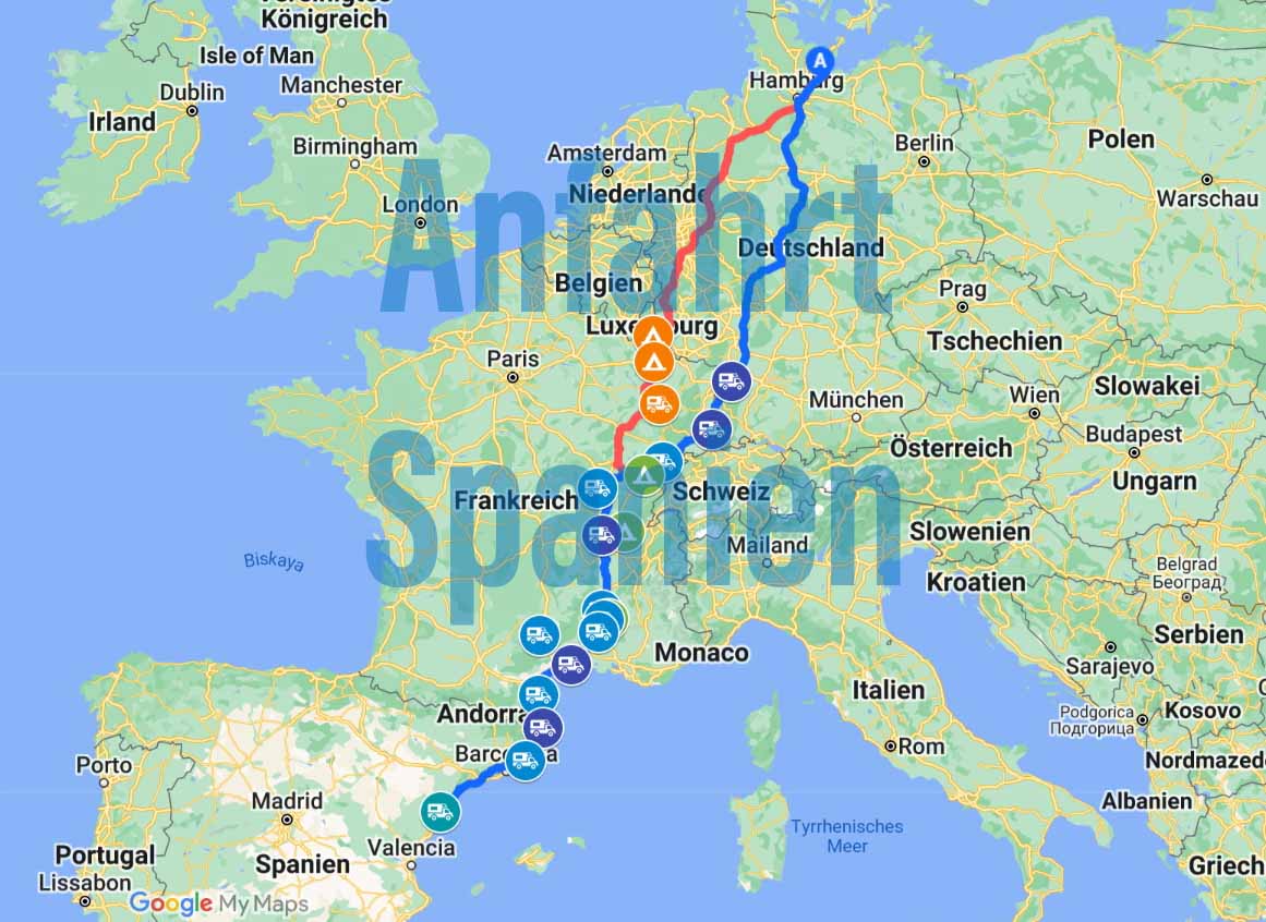 Karte Anfahrt Spanien